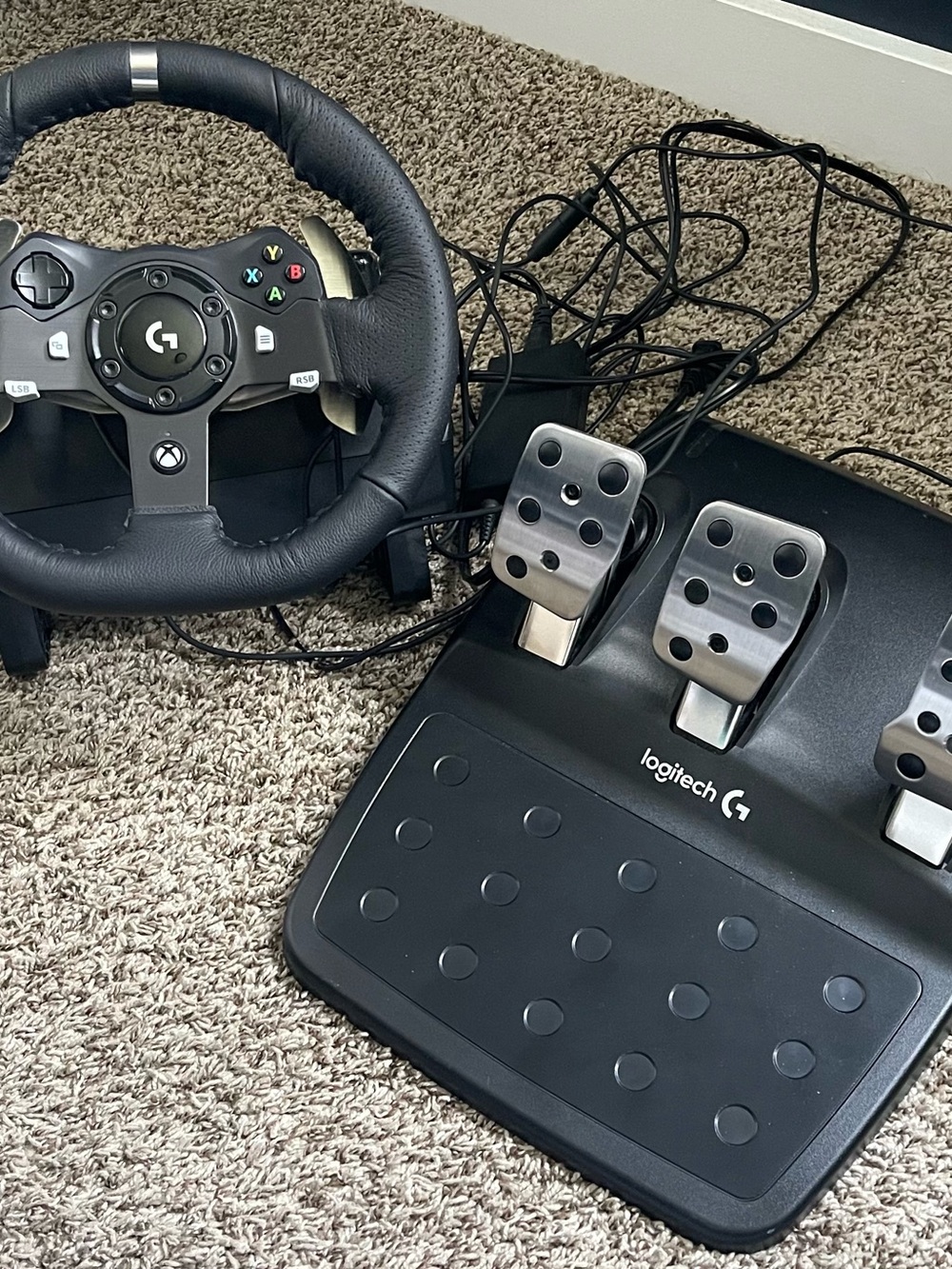 Logitech Black Racing Wheel with Metal Pedals